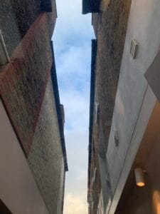 after roof cleaning showing dirt removed