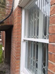 Sash window before cleaning