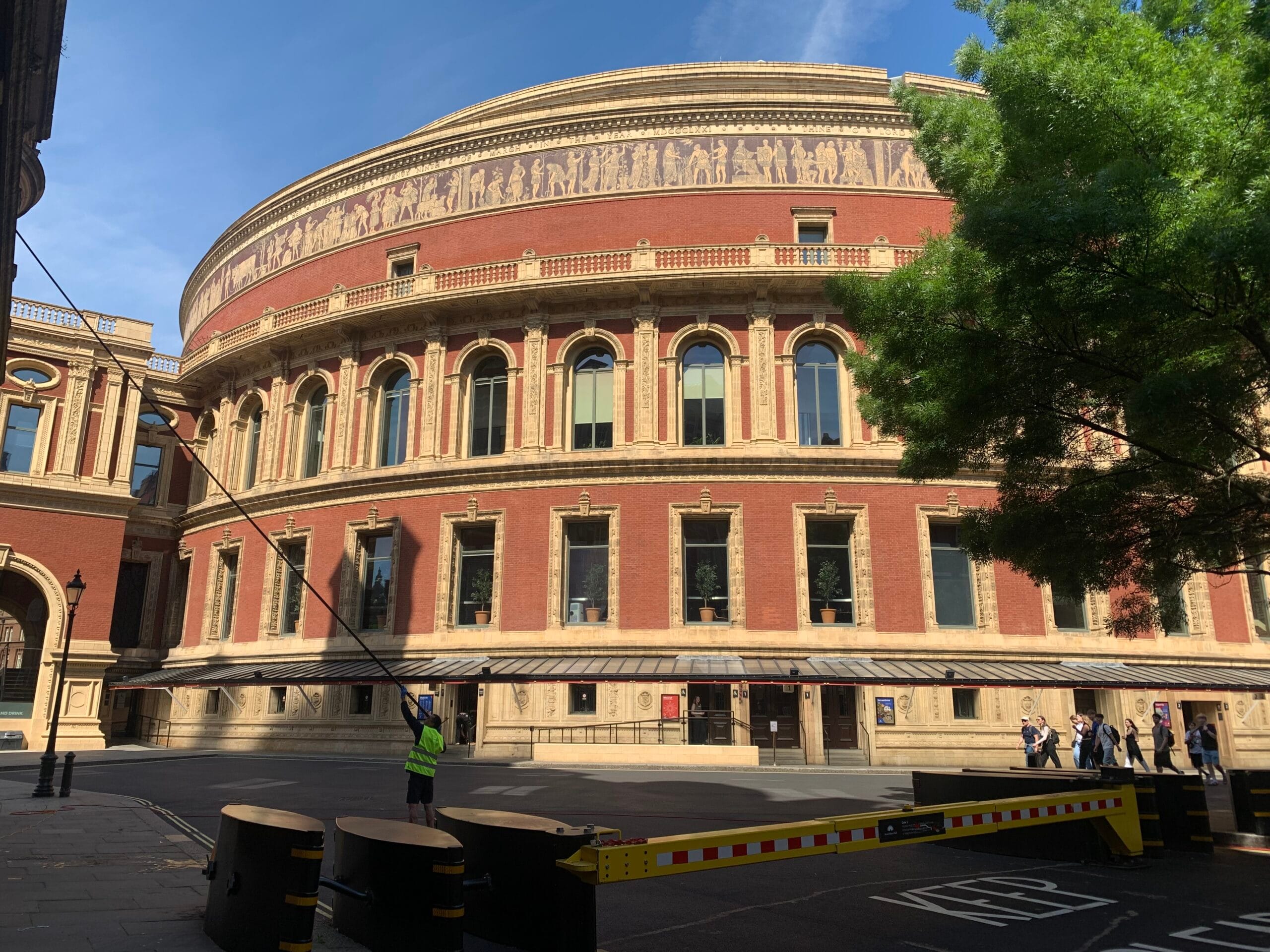 Professional window cleaning outside Albert Hall, Kensington